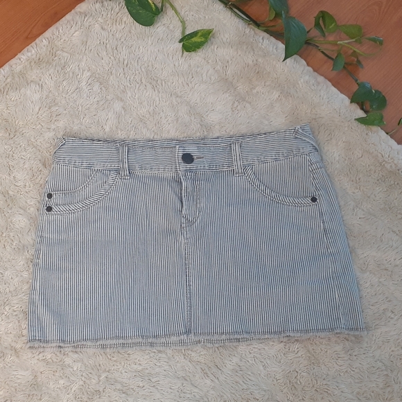 Express Nautical Fisherman Preppy Striped Jean Skirt - Picture 4 of 4